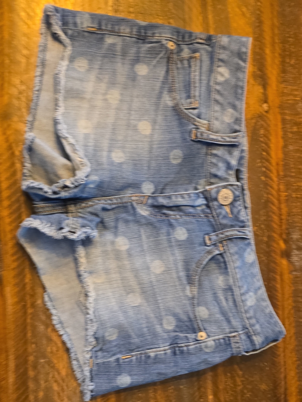 Express Polka Dot Denim Shorts